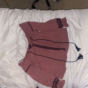 Burgundy Off The Shoulder Tye